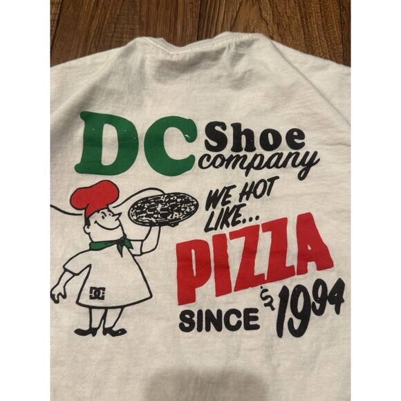 Vintage Y2K 2000s DC Shoes Skate Graphic White T-Shirt Sz L Double Sided Grunge - Picture 2 of 6
